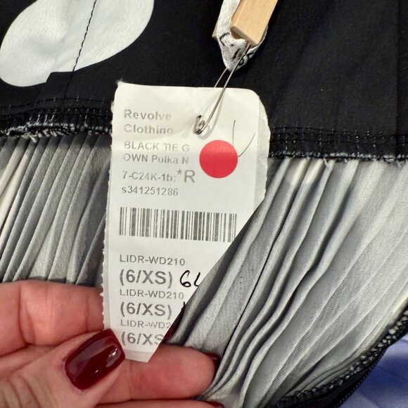 L'Idee Black Tie Gown Polka Dot NWT - Size XS - Picture 6 of 9